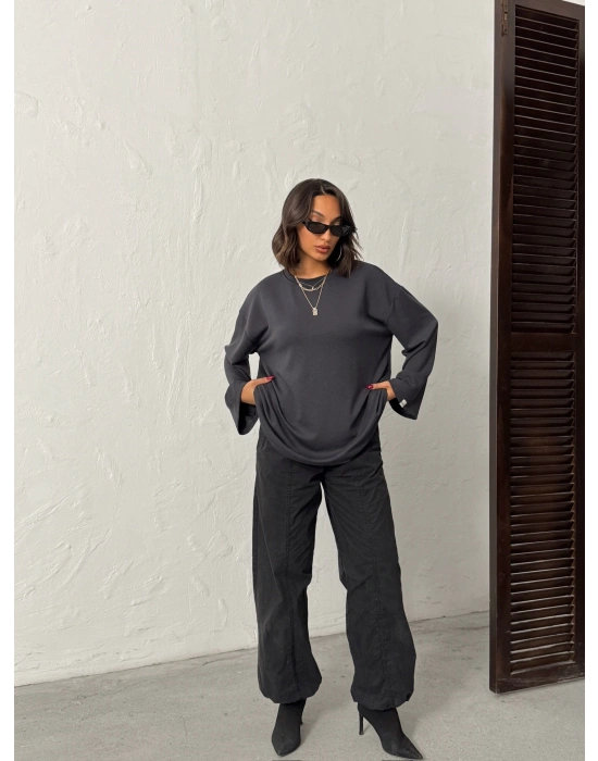Oversize Basic Bluz-gri