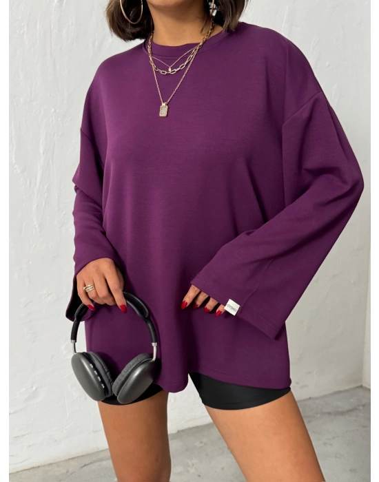 Oversize Basic Bluz-mürdüm