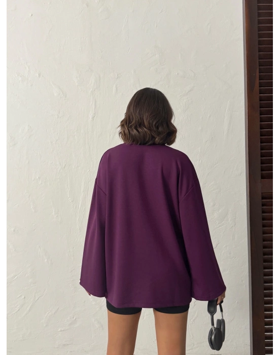 Oversize Basic Bluz-mürdüm