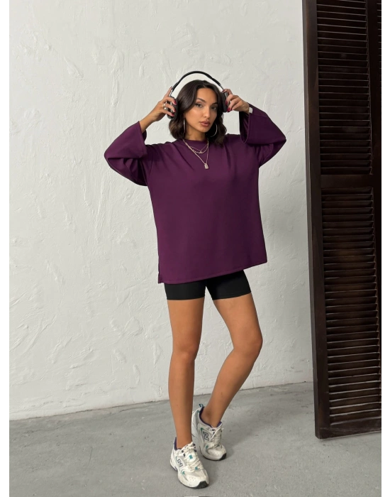 Oversize Basic Bluz-mürdüm