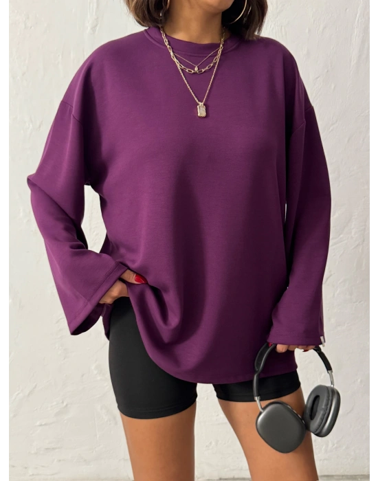 Oversize Basic Bluz-mürdüm