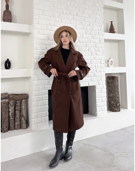 Premium Kaşe Kaban-kahve