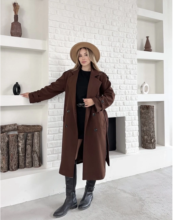 Premium Kaşe Kaban-kahve