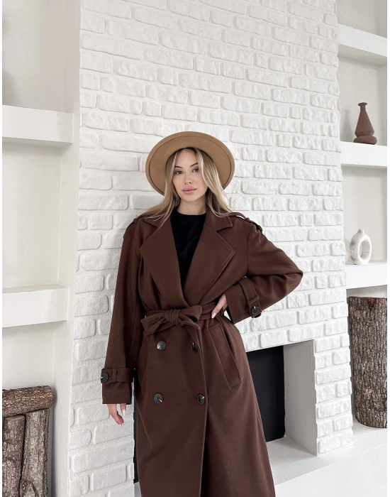 Premium Kaşe Kaban-kahve