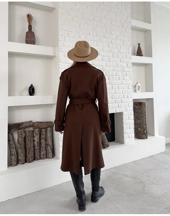 Premium Kaşe Kaban-kahve