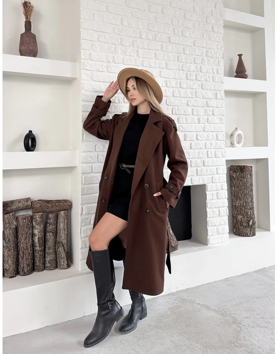 Premium Kaşe Kaban-kahve