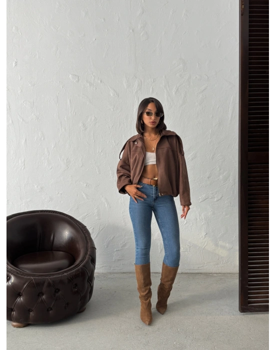 Premium Süet Touch Ceket-kahve