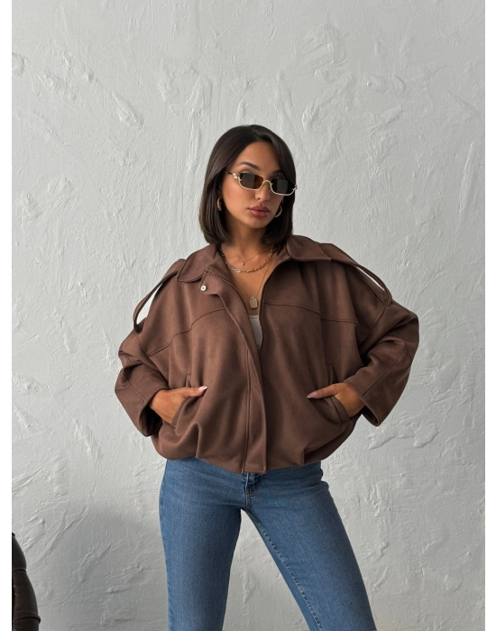 Premium Süet Touch Ceket-kahve