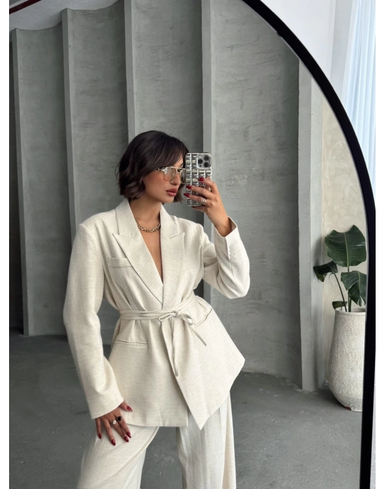 Prestige Blazer Takım-krem