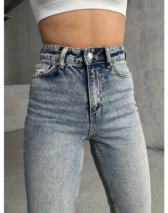 Raw Yıkama Mom Jean