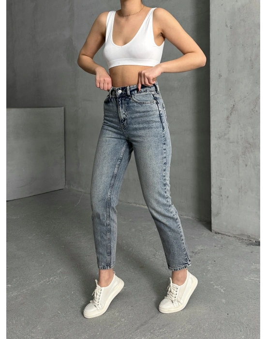Raw Yıkama Mom Jean