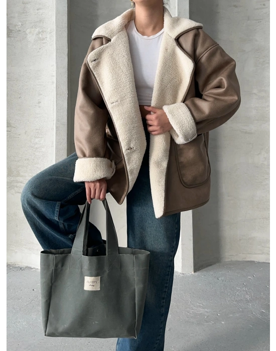 Riva Kürklü Ceket-bej