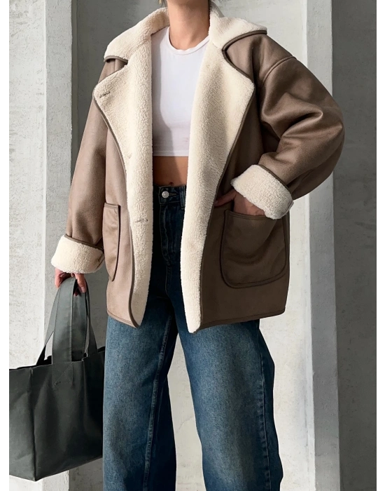 Riva Kürklü Ceket-bej