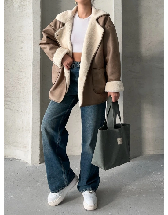 Riva Kürklü Ceket-bej