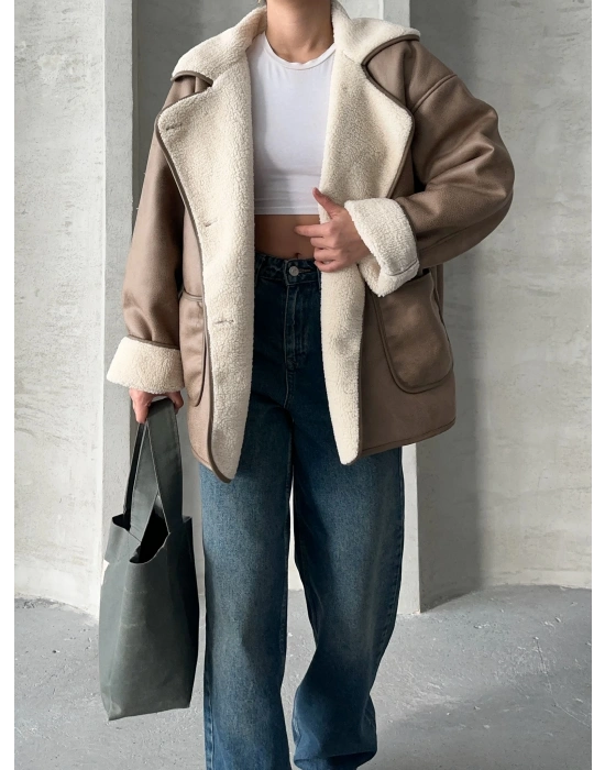 Riva Kürklü Ceket-bej