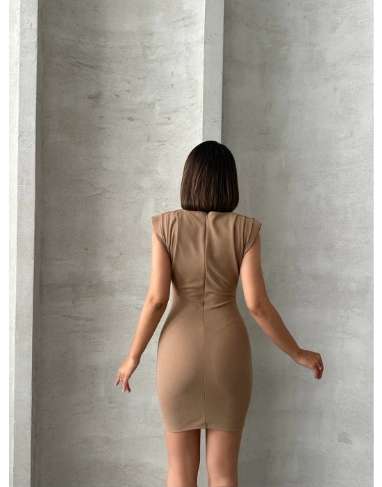 Soft Touch Elbise - taba