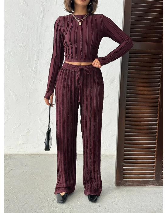 Ters Dikiş Cozy İkili Takım-bordo