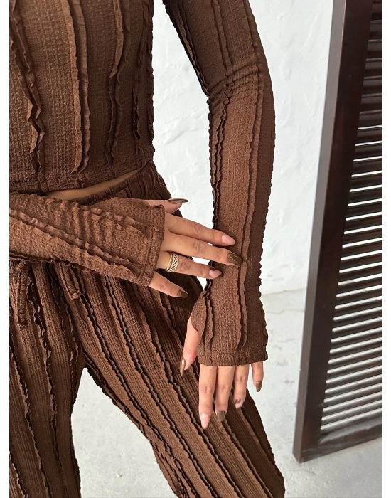 Ters Dikiş Cozy İkili Takım-kahve