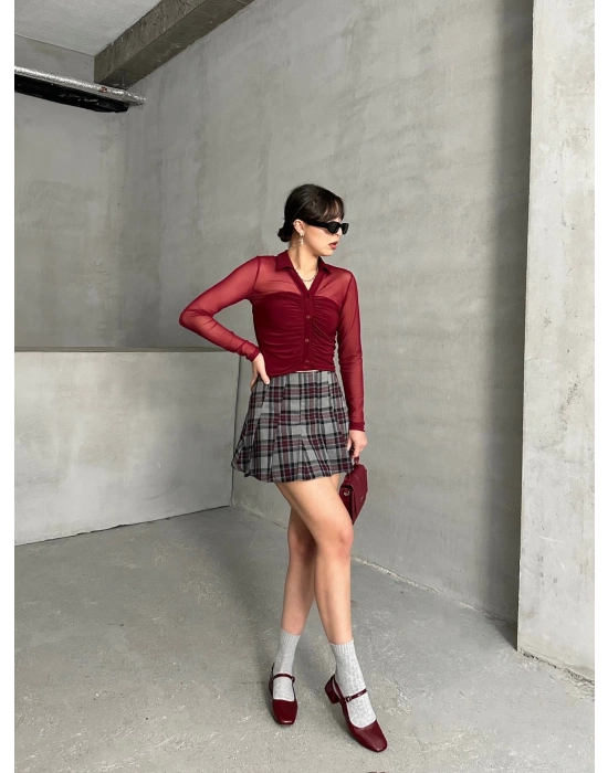 Tül Detaylı Gömlek