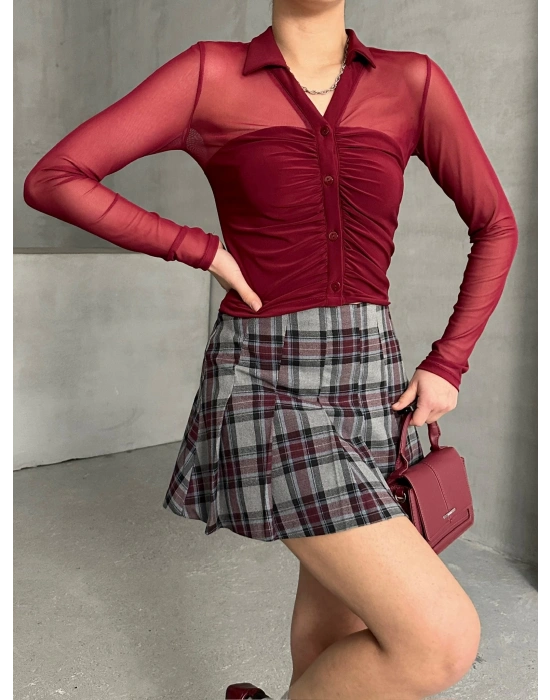 Tül Detaylı Gömlek