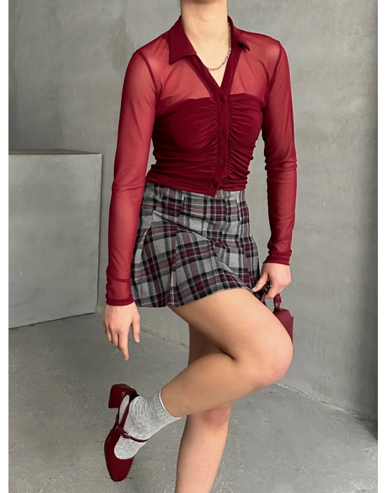 Tül Detaylı Gömlek