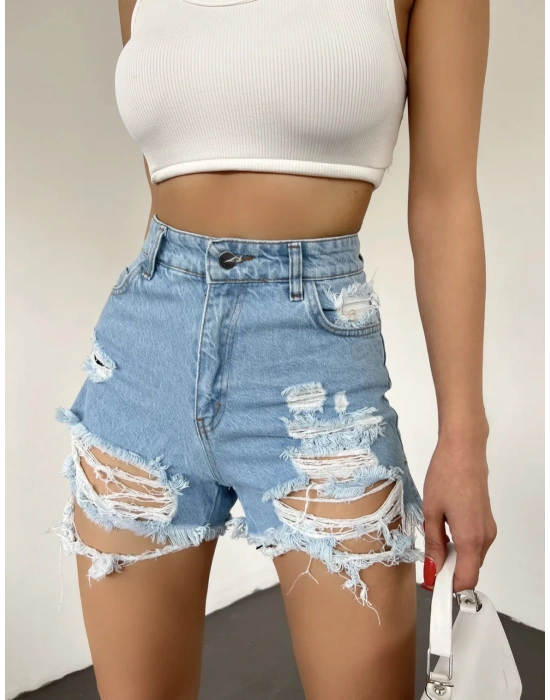 Yırtık Jean Şort