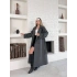 Astarlı Premium Çizgili Uzun Mont-gri