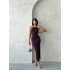 Kolye Detaylı Elbise-kahve