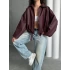Luxe Bomber Deri Ceket-bordo