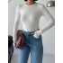 Parmak Geçmeli Bisiklet Yaka Bluz-beyaz