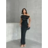Saten Etekli Takım-siyah