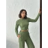 Ters Dikişli Büzgülü Takım-yeşil