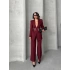 Üç Kemerli Blazer Takım-bordo