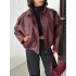 Urban Oversize Deri Ceket-bordo