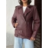 ZR Model Deri Ceket-bordo
