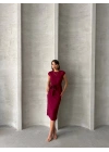 Bağlamalı Modal Elbise -bordo