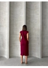 Bağlamalı Modal Elbise -bordo