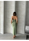 Degaje Yaka Elbise-yeşil
