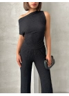 Düşük Omuz Bubble Takım-siyah
