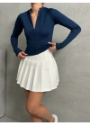 Fermuarlı Sandy Bluz