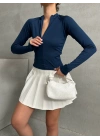 Fermuarlı Sandy Bluz