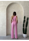 Gofre Tek Omuz Takım-pembe