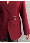 Kemer Detaylı Blazer Ceket-bordo