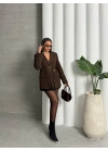 Kemer Detaylı Blazer Ceket-kahve