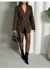 Kemer Detaylı Blazer Ceket-kahve