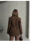 Kemer Detaylı Blazer Ceket-kahve