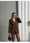 Kemer Detaylı Blazer Ceket-kahve