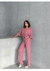Önden Büzgülü Takım-pembe