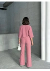 Önden Büzgülü Takım-pembe