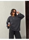 Oversize Basic Bluz-gri